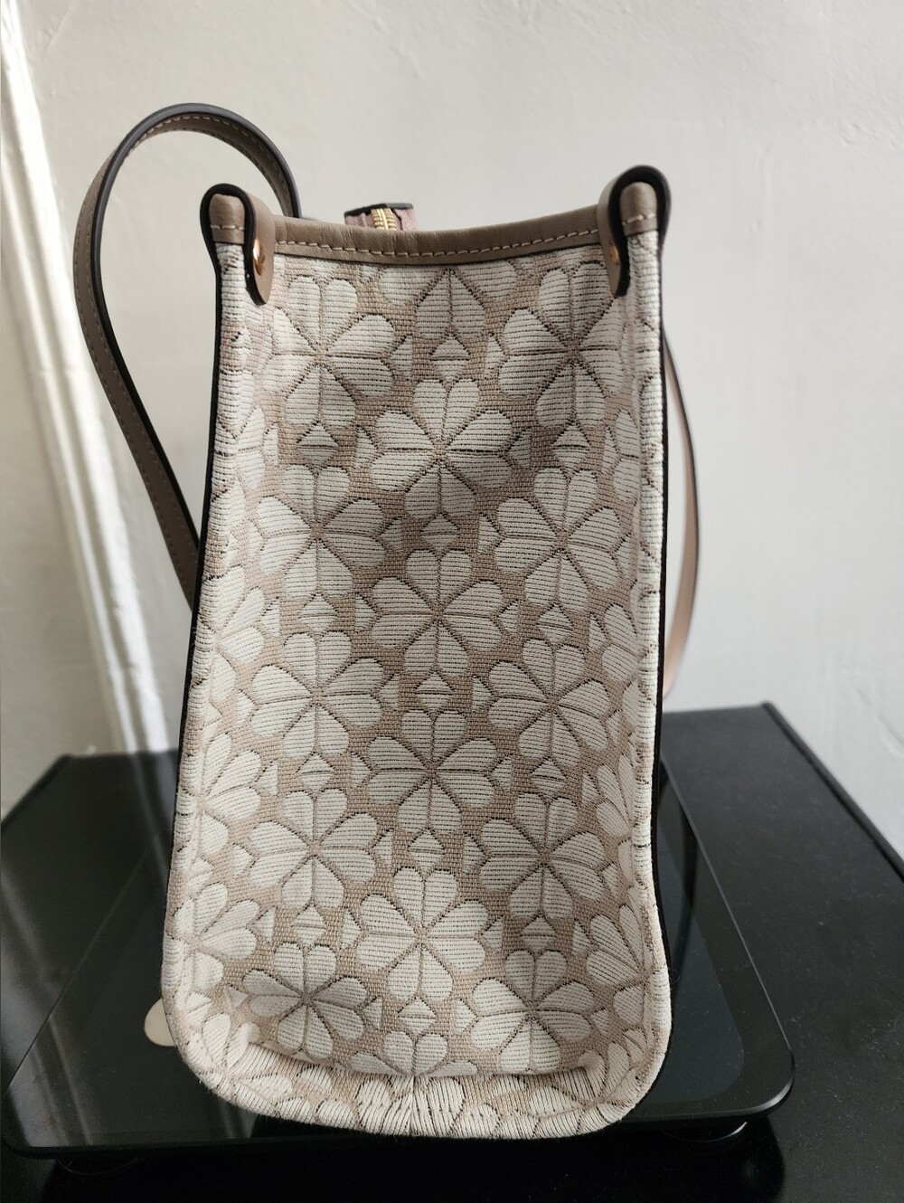 ‼️ON SALE‼️ New Authentic -Kate Spade Neutral Floral Canvas Tote With Dust Bag - Picture 5 of 16
